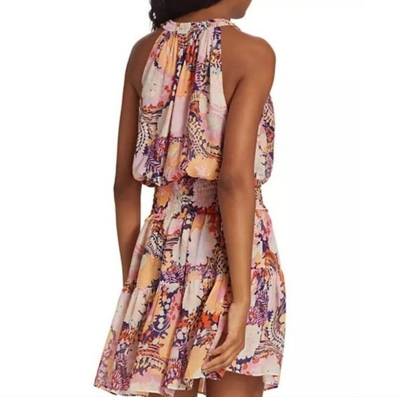 A.L.C. Courtney Floral Print Silk Mini Dress 2 - Picture 2 of 7